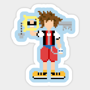 Sora Kingdom Hearts Pixel Art Character Sticker